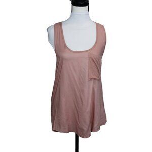 NWT Womens Banana Republic Racerback Chest Pocket Tank Top Mauve XS